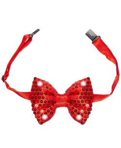 PAJARITA ROJA LENTEJUELAS CON LUCES LED
