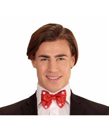 PAJARITA ROJA LENTEJUELAS CON LUCES LED