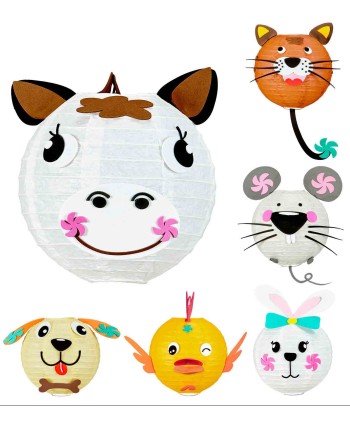 FAROLILLOS PAPEL DE ANIMALES SURTIDOS 20 CMS.
