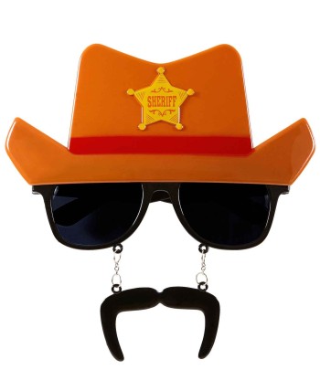 GAFAS DE VAQUERO CON EFECTO SOMBRERO CON BIGOTE