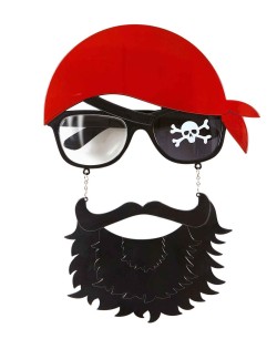 GAFAS DE PIRATA CON EFECTO PAÑUELO ROJO Y BARBA
