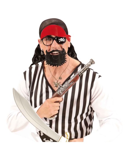GAFAS DE PIRATA CON EFECTO PAÑUELO ROJO Y BARBA