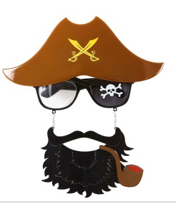 GAFAS DE PIRATA CON EFECTO SOMBRERO BARBA Y PIPA