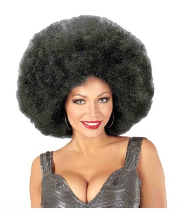 Peluca afro negra adulto