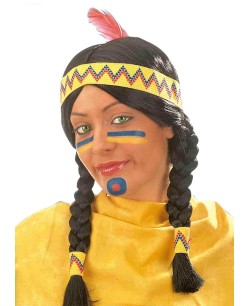 PELUCA INDIA TRENZAS DELUXE CON CINTAS AMARILLAS