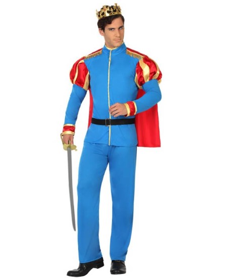 DISFRAZ DE PRINCIPE AZUL CON CAPA PARA HOMBRE