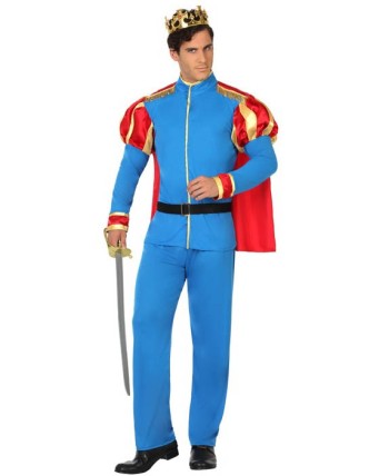 DISFRAZ DE PRINCIPE AZUL CON CAPA PARA HOMBRE