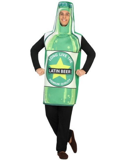 Traje de botellín de cerveza verde