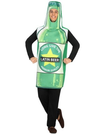 Traje de botellín de cerveza verde