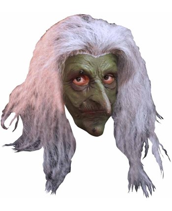 CARETA BRUJA VERDE VIEJA CON PELO BLANCO