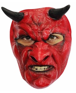 CARETA DEMONIO CUERNOS NEGROS