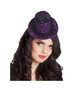 TOCADO DIADEMA GORRO BRUJA MORADO CON ARAÑA