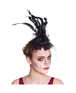 DIADEMA TOCADO VIUDA CON PLUMAS