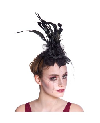 DIADEMA TOCADO VIUDA CON PLUMAS