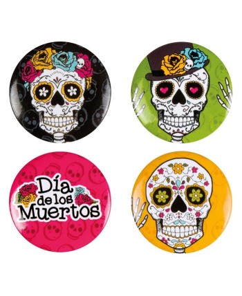 ▷ PINS CALAVERAS MEJICANAS 4 UNIDADES
