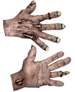 MANOS ZOMBIE ADULTO COLOR CARNE PODRIDA