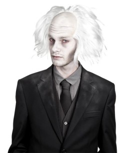 PELUCA CON CALVA ZOMBIE BLANCO