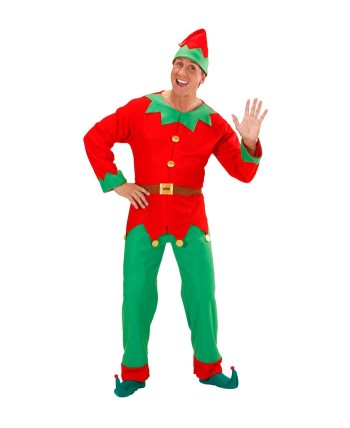 Disfraz de elfo ayudante santa claus adulto