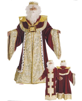 TRAJE DE REY MELCHOR MAGO BLANCO LUJO CABALGATA PARA HOMBRE