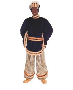 TRAJE DE PAJE REY BALTASAR NEGRO LUJO CABALGATA PARA HOMBRE