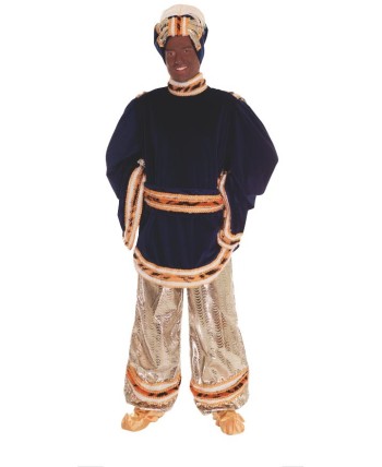 TRAJE DE PAJE REY BALTASAR NEGRO LUJO CABALGATA PARA HOMBRE