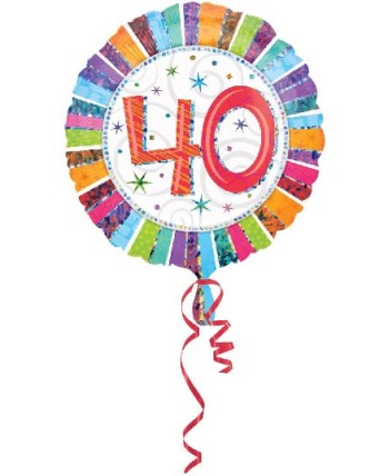 GLOBO DE HELIO 40 CUMPELAÑOS COLORES