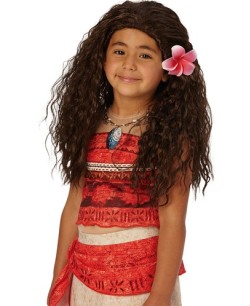 PELUCA VAIANA INFANTIL CON FLOR