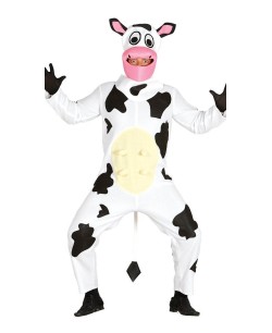 DISFRAZ DE VACA DIVERTIDA KIGURUMI PARA ADULTO