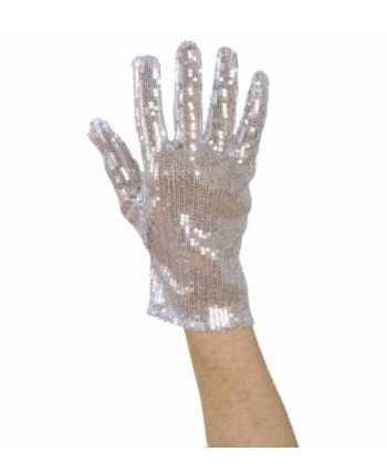 GUANTE DE LENTEJUELAS PLATEADAS
