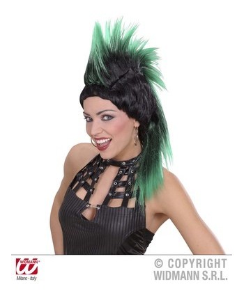 PELUCA PUNK CON CRESTA Y MELENA 6 COLORES SURTIDO