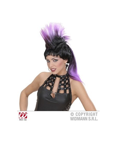 PELUCA PUNK CON CRESTA Y MELENA 6 COLORES SURTIDO