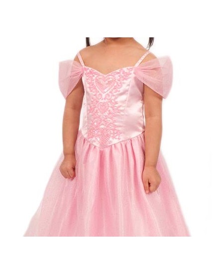 DISFRAZ DE PRINCESA ROSA BRILLANTE PARA NIÑA