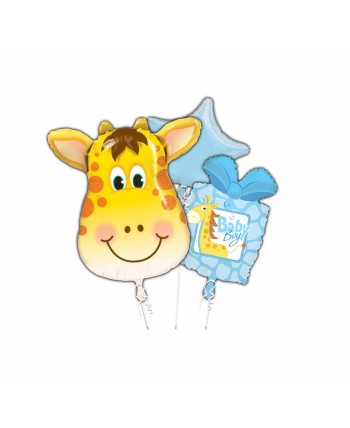 BOUQUET DE GLOBOS JIRAFA AZUL