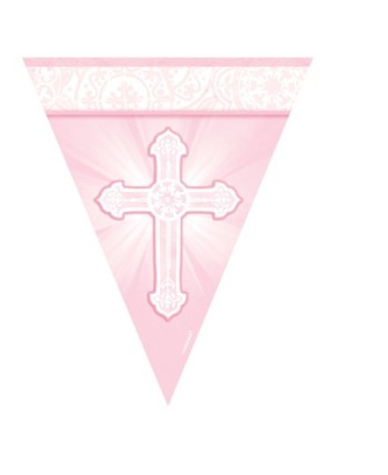 BANDERIN PRIMERA COMUNION ROSA