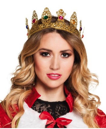 CORONA DE METAL REINA CON PIEDRAS