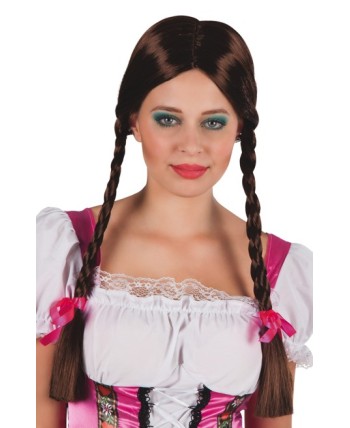 PELUCA TIROLESA 2 TRENZAS CASTAÑA DELUXE