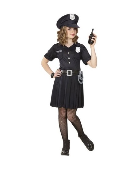DISFRAZ DE POLICIA NEGRO PARA NIÑA
