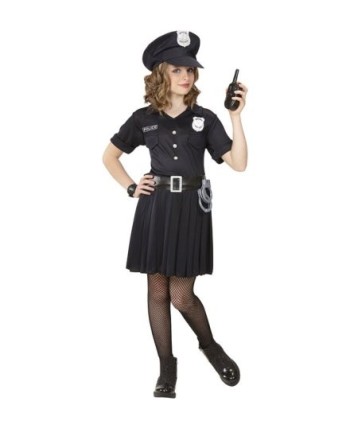 DISFRAZ DE POLICIA NEGRO PARA NIÑA