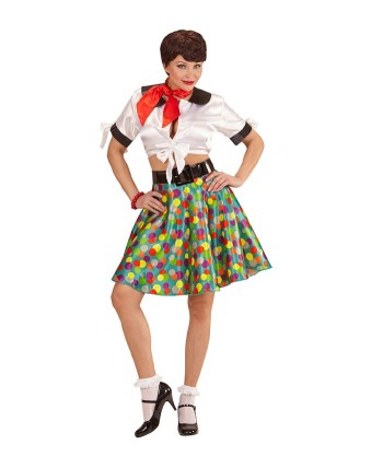 FALDA TOPOS COLORES AÑOS 50