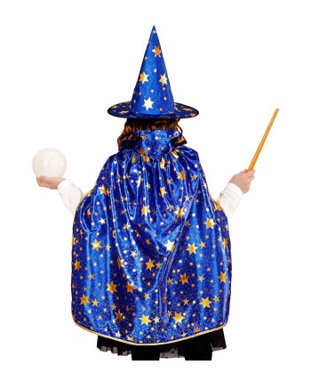 SET MAGO AZUL CAPA Y SOMBRERO CON ESTRELLAS