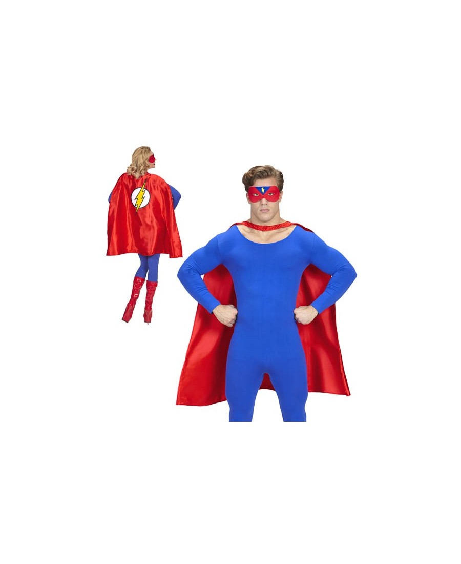 Disfraz de niño capa de superhéroe azul, capa de superhéroe azul con rayo  rojo, capa de superhéroe con máscara y puños -  México