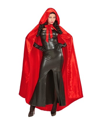 CAPA CAPUCHA RASO ROJA CON CAPUCHA