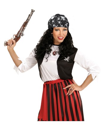 PAÑUELO PIRATA DE CALAVERAS NEGRO 