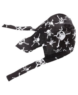 PAÑUELO PIRATA DE CALAVERAS NEGRO  2
