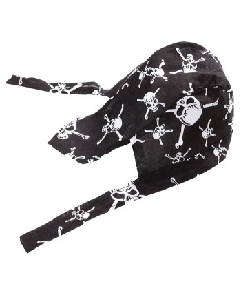 PAÑUELO PIRATA DE CALAVERAS NEGRO 