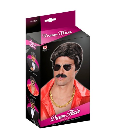 PELUCA HOMBRE DELUXE NEGRA PLAYBOY 