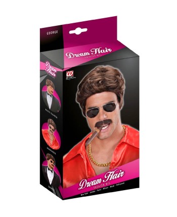 PELUCA HOMBRE DELUXE CASTAÑO PLAYBOY