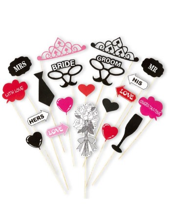 COMPLENTOS PHOTOCALL BODA CORONA 20 PIEZAS