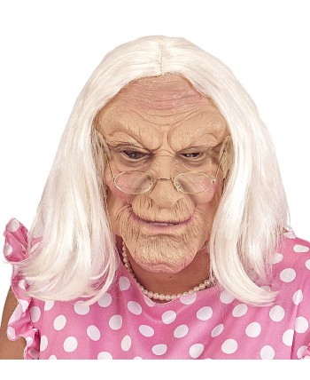 CARETA ABUELA DE ESPUMA CON PELUCA