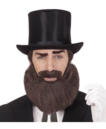 BARBA Y BIGOTE MAXI CASTAÑO OSCURO
